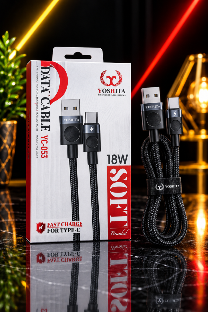 کابل شارژ تایپ سی یوشیتا YC-053 فست شارژ کالای برق صداقت