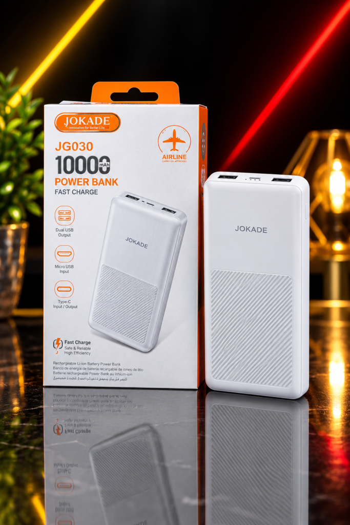 پاوربانک جوکید JG030 ظرفیت ۱۰۰۰۰ فست شارژ کالای برق صداقت