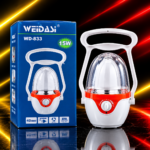لامپ شارژی طرح فانوسی ویداسی مدل WD-833 توان ۱۵ وات کمپینگ کالای برق صداقت